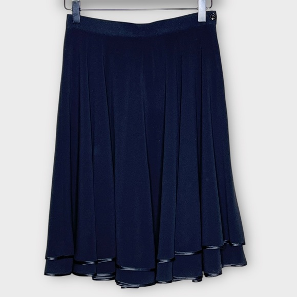 Vintage Dresses & Skirts - VINTAGE Liz Claiborne black fit and flare layered skirt size xs holiday festive